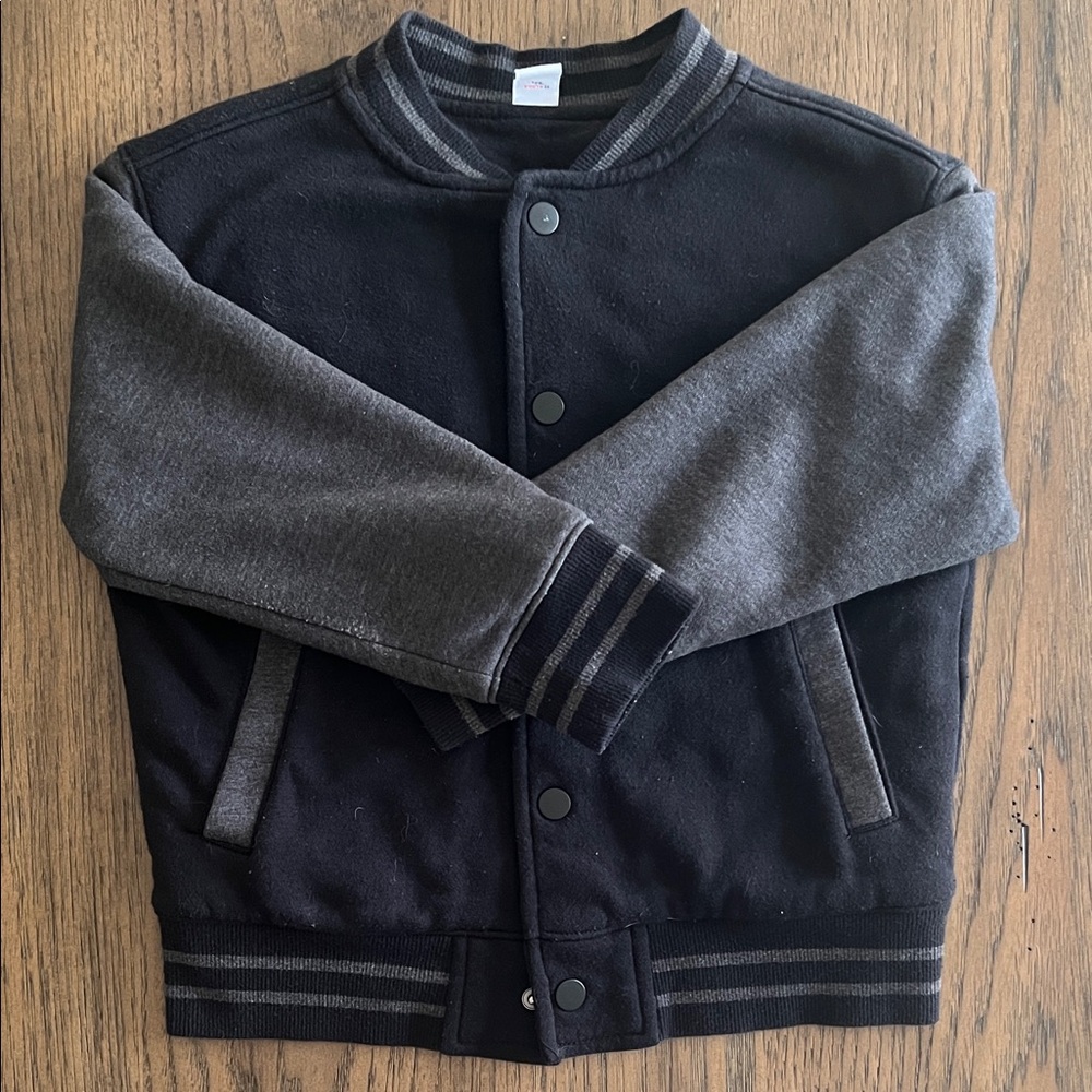 Old Navy Black and Gray Kids Bomber Jacket
